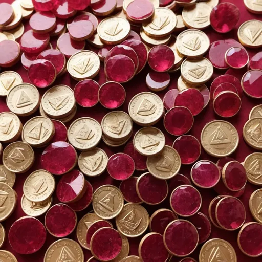 Prompt: trillion ruby coins