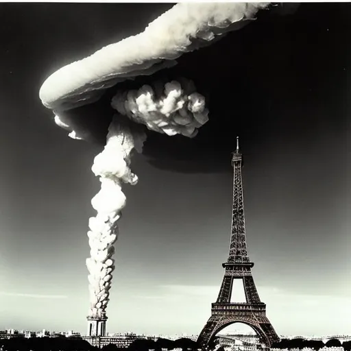 Prompt: eiffel tower nuclear test