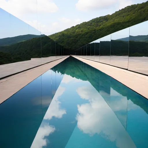 Prompt: infinity pool of mirrors