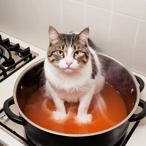 Prompt: boiling cats