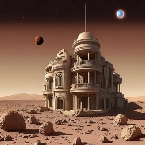 Prompt: mansion on mars