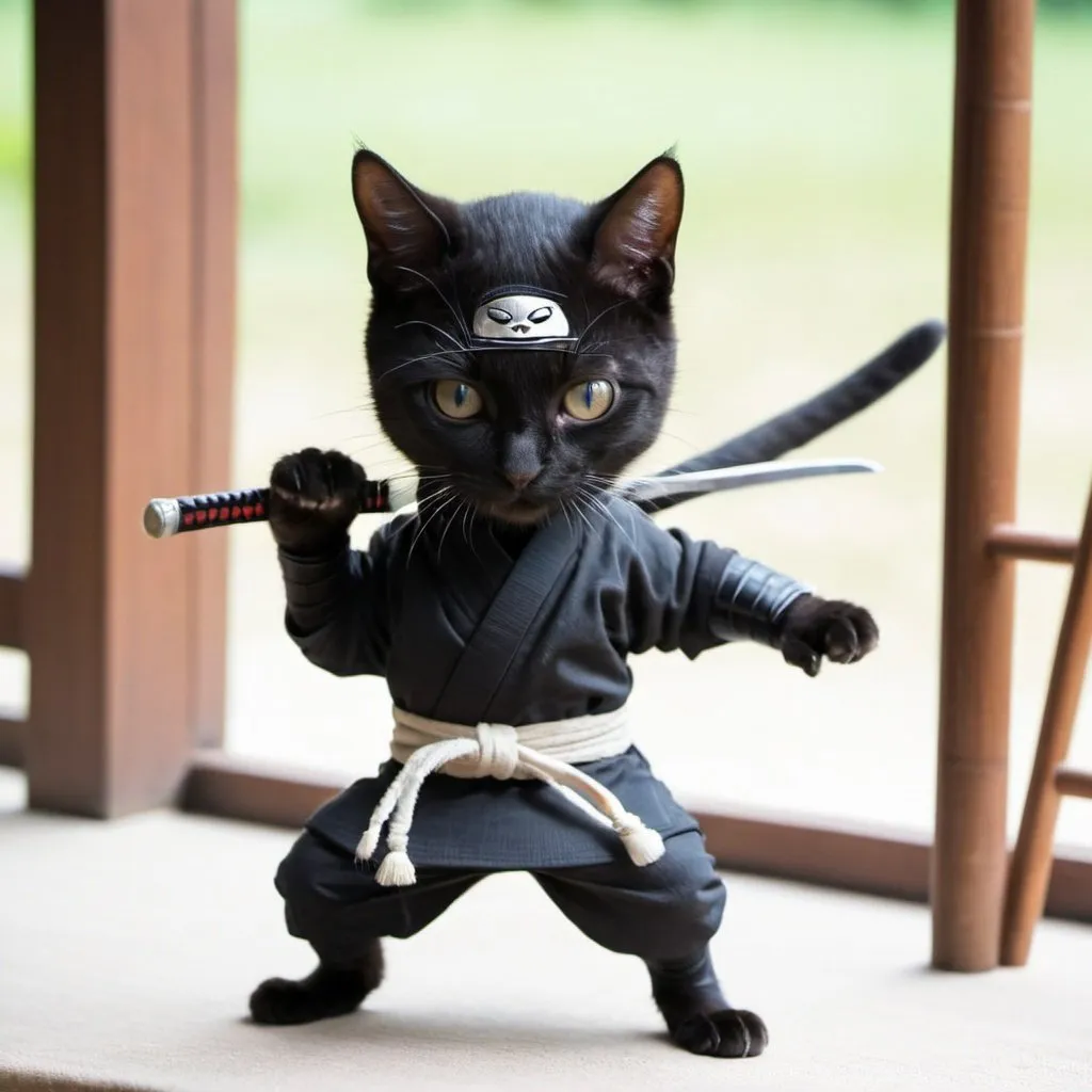 Prompt: ninja cat