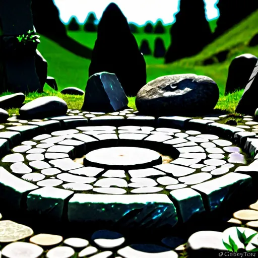 Prompt: Of hewn stones the sacred circle
Where the wizard sages sat
Let us try to remember
All the times where they were at