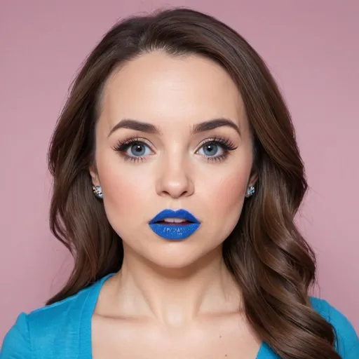 Prompt: Rosanna pansino bimbo hypnotic  blue lips 