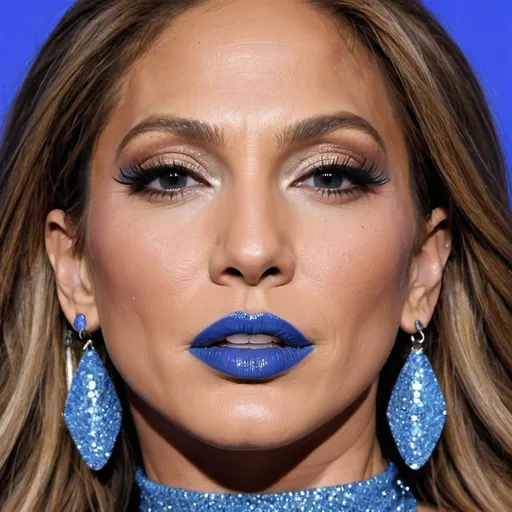 Prompt: Jennifer lopez bimbo hypnotic  blue lips 