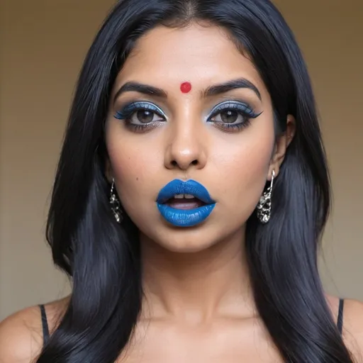 Prompt: Ash Sarkar bimbo hypnotic  blue lips 