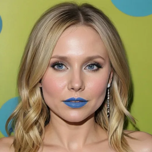 Prompt: Kristen Bell bimbo hypnotic  blue lips 