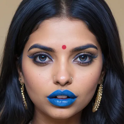Prompt: Ash Sarkar bimbo hypnotic  blue lips 