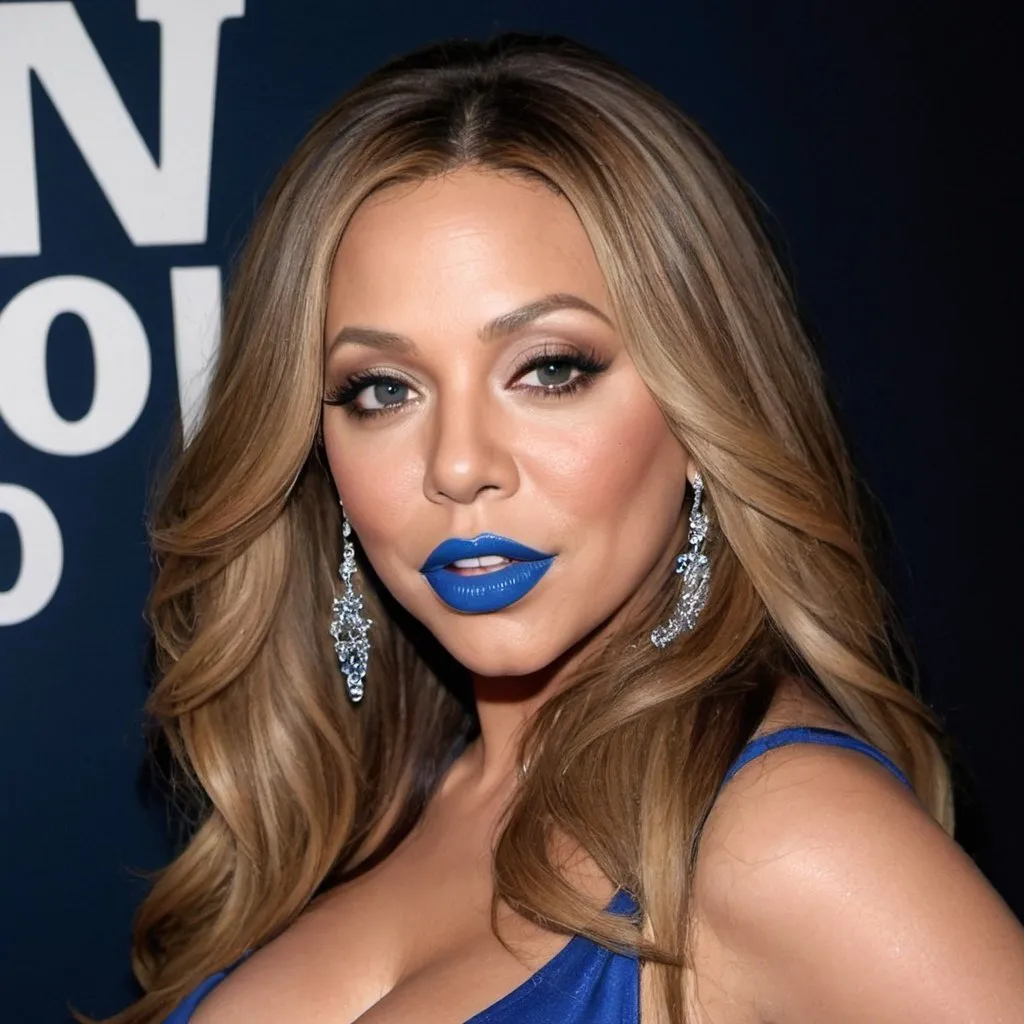 Prompt: Mariah Carrey bimbo hypnotic  blue lips 