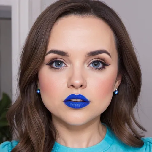 Prompt: Rosanna pansino bimbo hypnotic  blue lips 