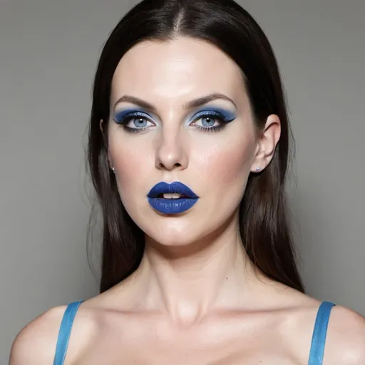 Prompt: Sanna Marin bimbo hypnotic  blue lips 