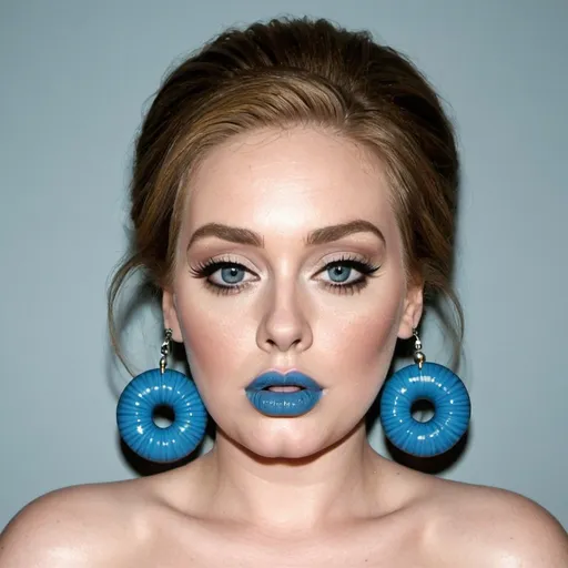 Prompt: Adele bimbo hypnotic  blue lips 