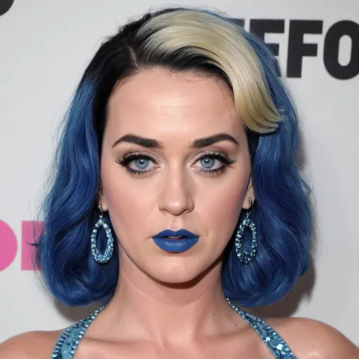 Prompt: Katy Perry bimbo hypnotic  blue lips 