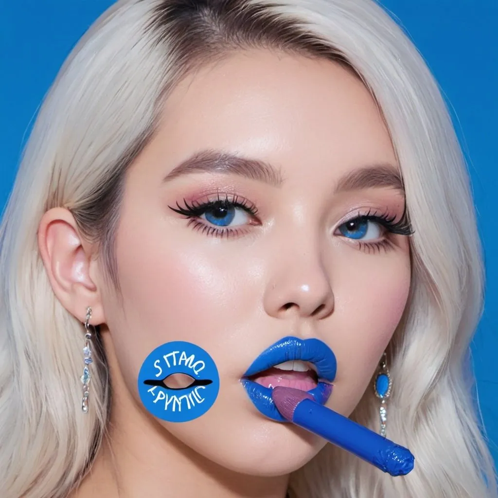 Prompt: StayC bimbo hypnotic  blue lips 