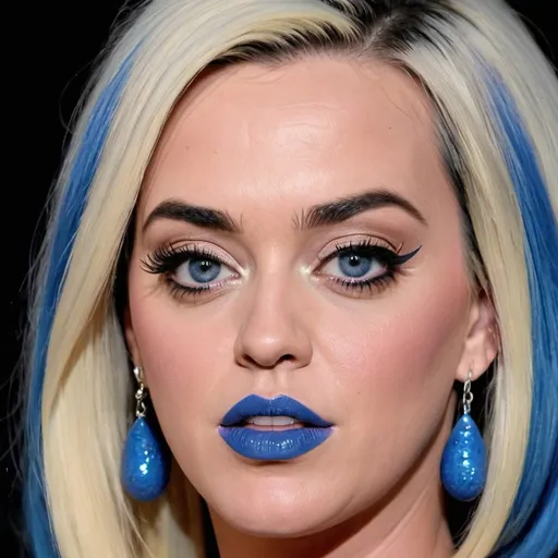 Prompt: Katy Perry bimbo hypnotic  blue lips 