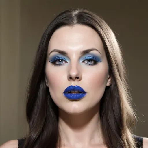 Prompt: Sanna Marin bimbo hypnotic  blue lips 