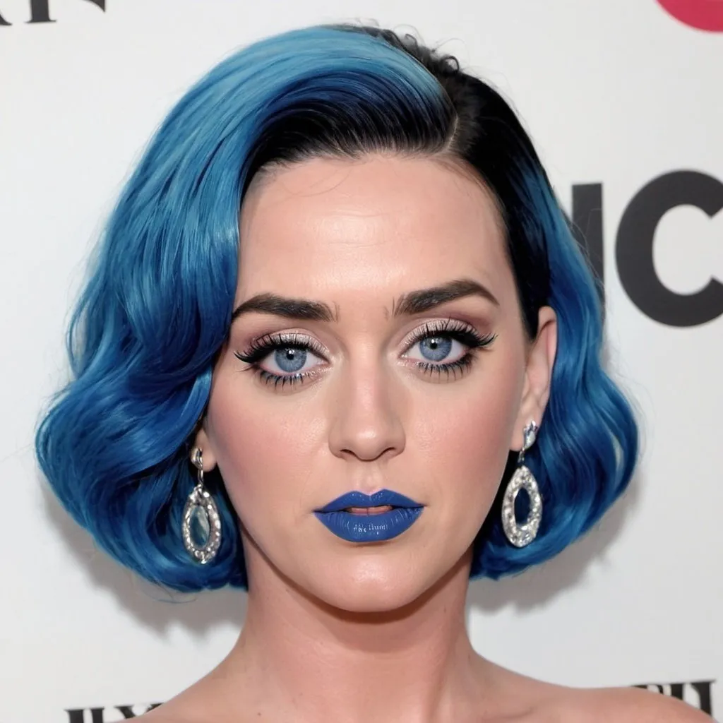 Prompt: Katy Perry bimbo hypnotic  blue lips 