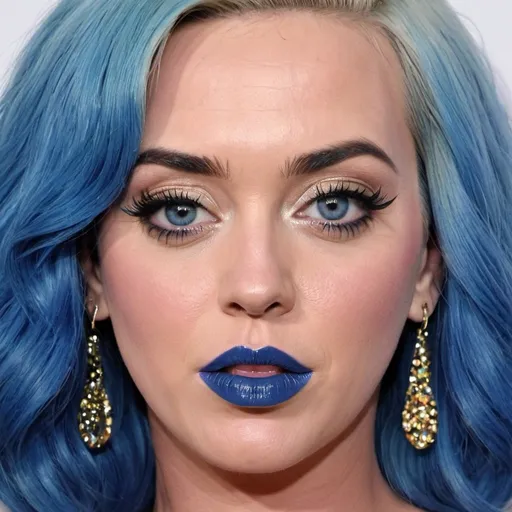 Prompt: Katy Perry bimbo hypnotic  blue lips 
