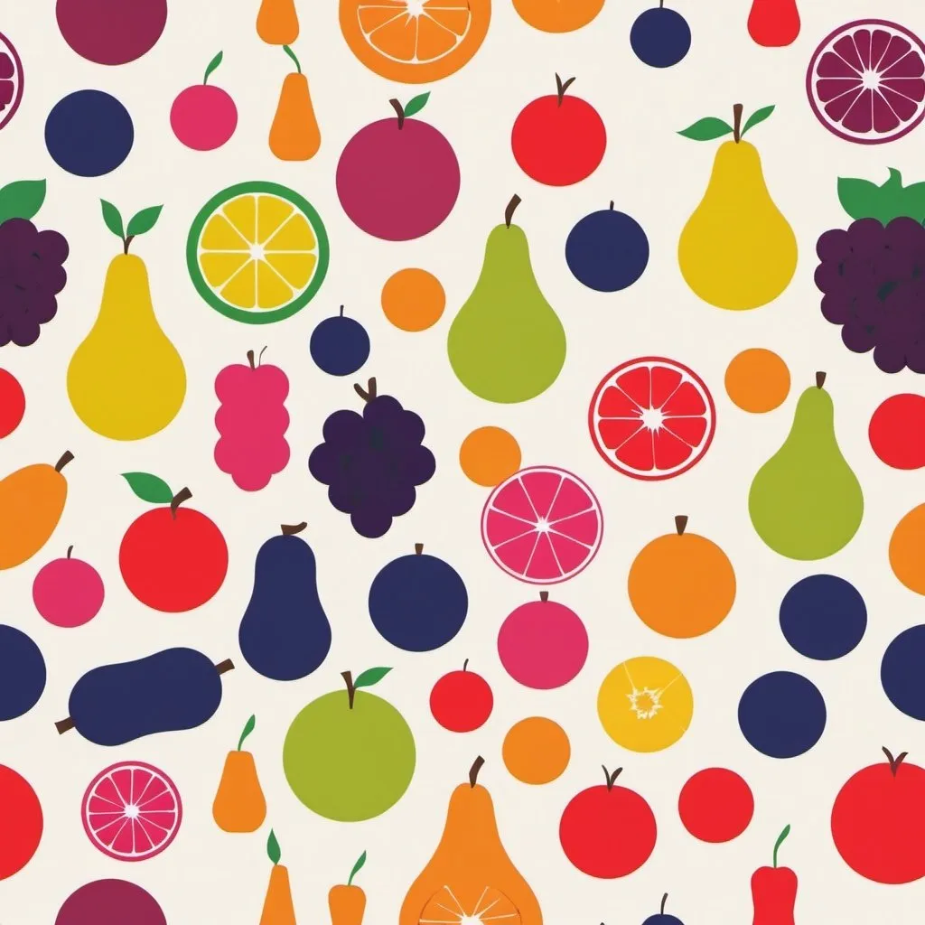 Prompt: Shapes Representing Complex Fruits, more simple

