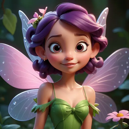 Prompt: Disney-style illustration of a cute fairy, octane render
