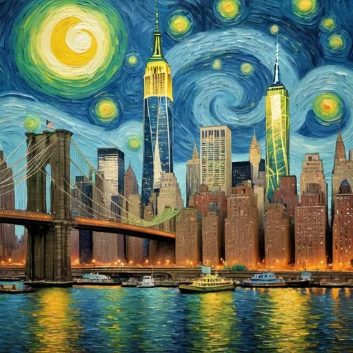 Prompt: new york city as van gogh painting
