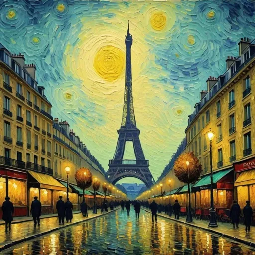 Prompt: paris as van gogh style painting
