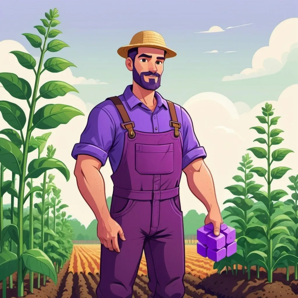 Illustration Of A Gardener Wearing Hat And Overalls With Lawnmower