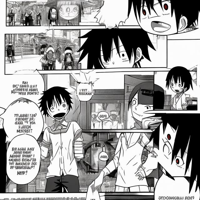Prompt: watamote getting one shot by luffy 
