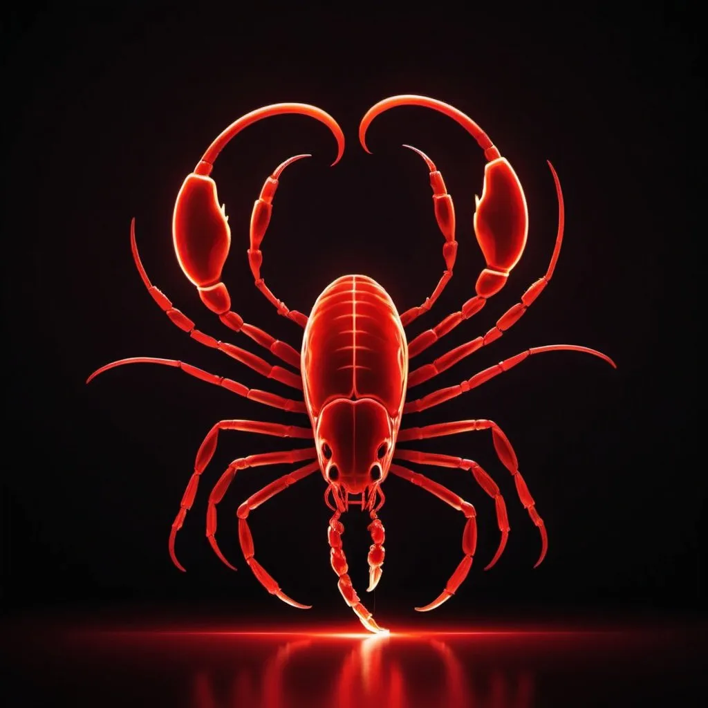 Prompt: red scorpion shaped light painting astrology backdrop, minimalistic, elegant line design