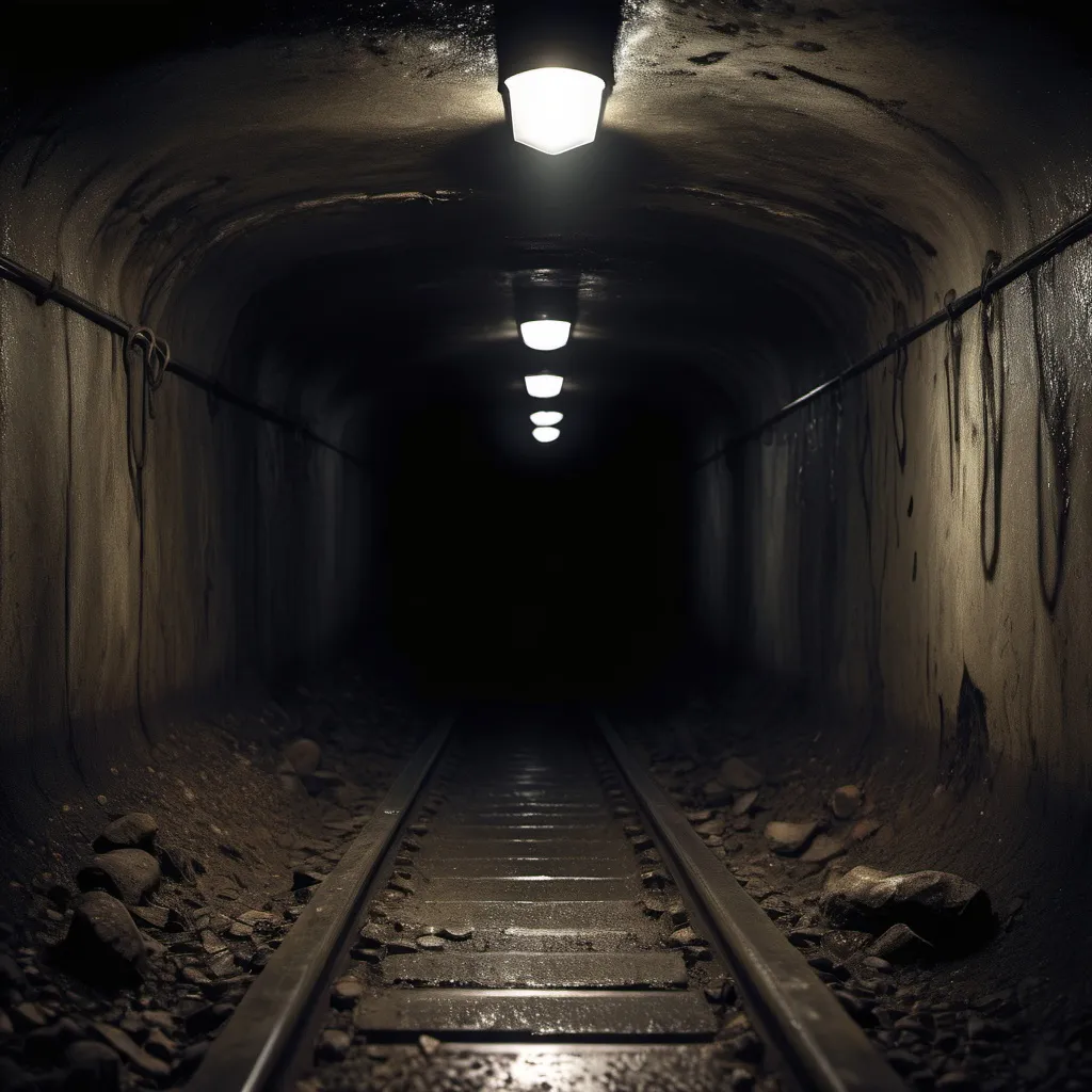 Prompt: The underground an abyss full of dark eerie sinister 