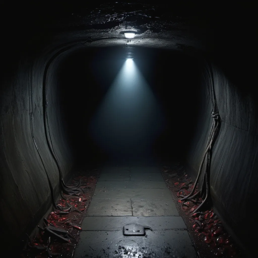 Prompt: The underground an abyss full of dark eerie sinister 