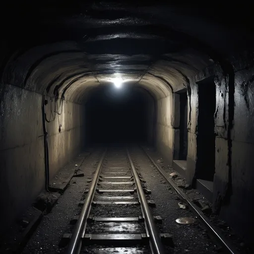 Prompt: The underground an abyss full of dark eerie sinister 