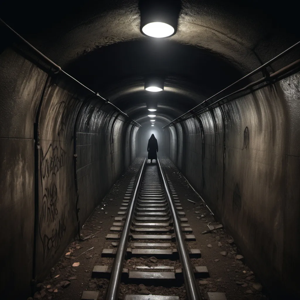 Prompt: The underground an abyss full of dark eerie sinister 