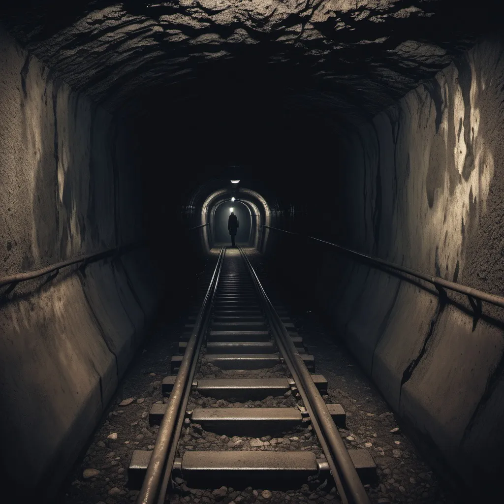 Prompt: The underground an abyss full of dark eerie sinister 