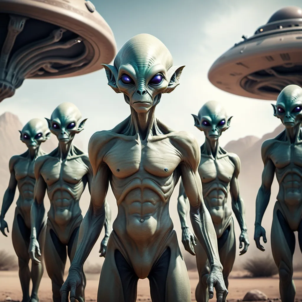 Prompt: Create a cinematic photoshoot of an extraterrestrial alien races of a different kingsome standing with their soldiers in front of each races wanting to conquer a planet  