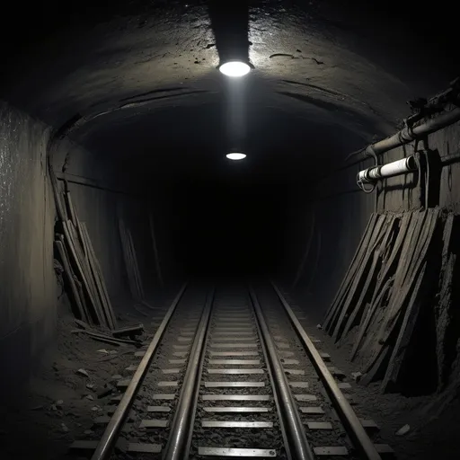 Prompt: The underground an abyss full of dark eerie sinister 