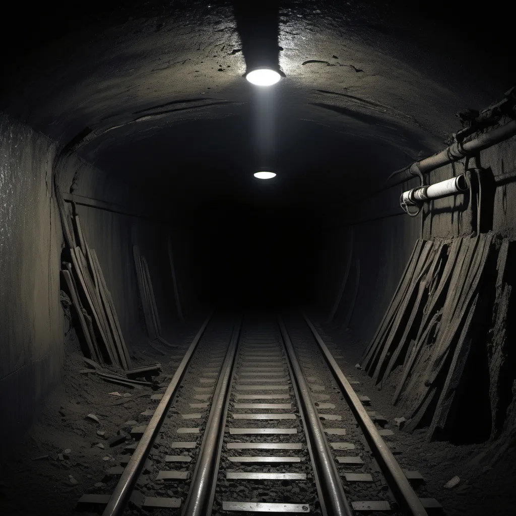 Prompt: The underground an abyss full of dark eerie sinister 