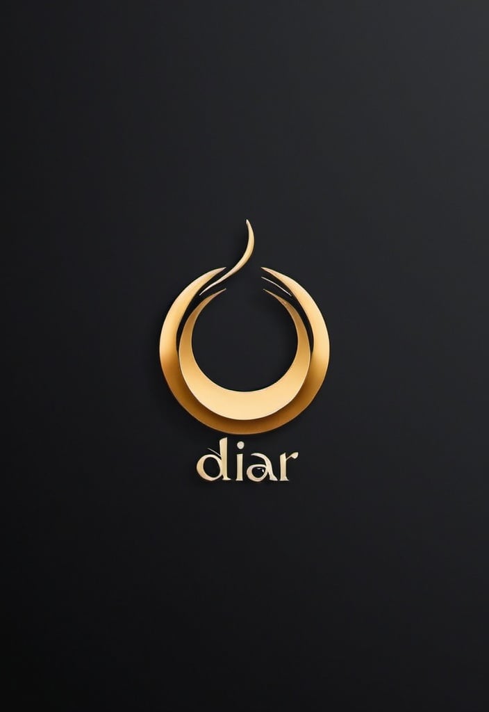 Prompt: I need a minimal font as a logo for name of "Diar" which means home country in Persian. make its color golden. make it more easy and simple to read.
add the eleman of ring to it.

