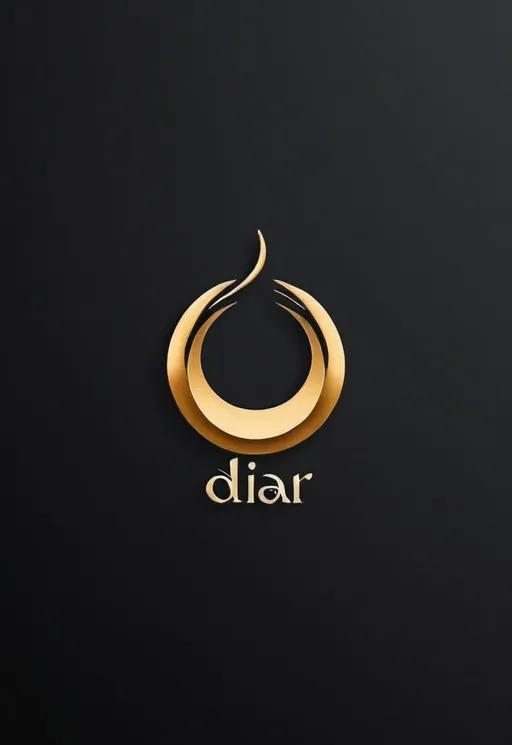 Prompt: I need a minimal font as a logo for name of "Diar" which means home country in Persian. make its color golden. make it more easy and simple to read.
add the eleman of ring to it.

