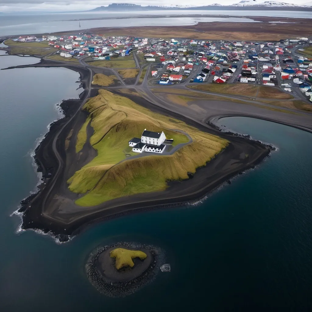 Prompt: teiknaðu ísland og reykjavik