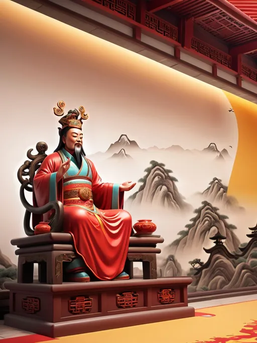 Prompt: background design china god


