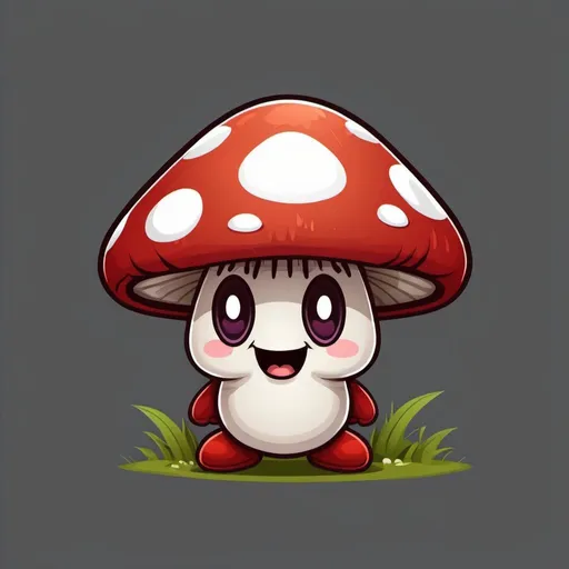 Prompt: simple sinister cute mushroom character pngtuber image set