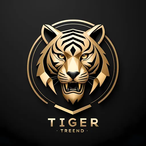 Prompt: Create a logo for a Forex trading signal channel, precisely a telegram channel for Forex and gold trading with the name Tiger trend Forex AI Signals  using black and golden.