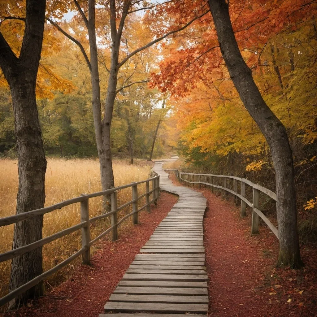 Prompt: a path that leads to support, fall, 




