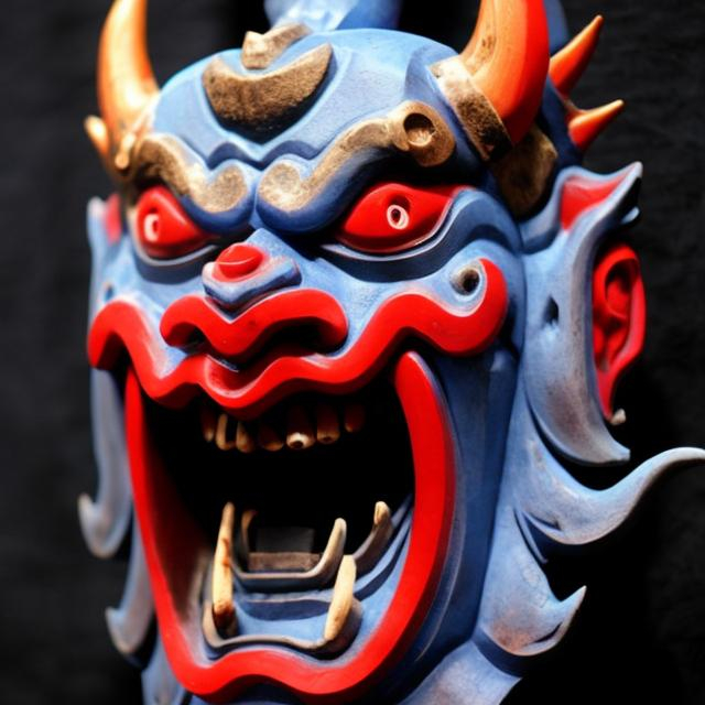 Prompt: a japanese oni mask