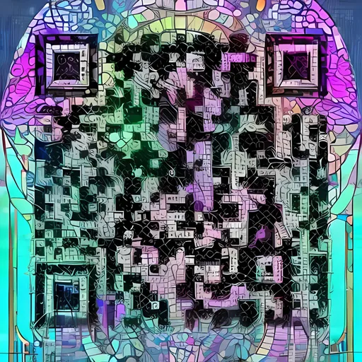 Prompt: graffiti poster with harmonic colors and organic shapes of a evil biopunk empress in tease pose, trompe l’oeil, stained glass, vortexcore, bokeh, deep perspective, depth, metamorphic, enigmatic and a QR Code easy to ready in mobile