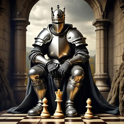 Prompt: a discouraged 
chess knight in the style of Gustave Moreau