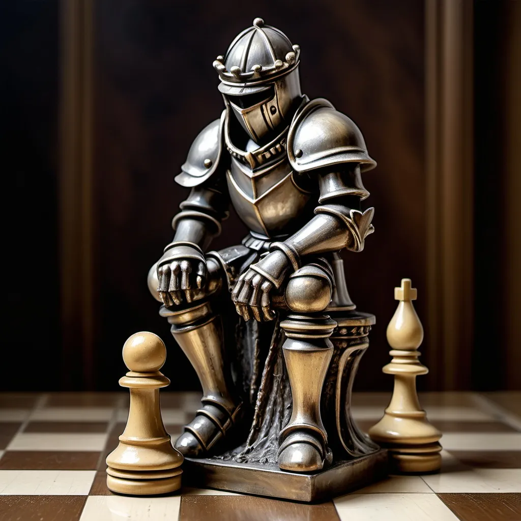 Prompt: a discouraged  
chess knight piece 
 in the style of Gustave Moreau