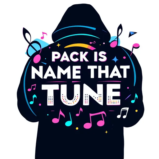 Prompt: energetic logo design, "NAME THAT TUNE" prominently featured, modern typography, music notes incorporated, vibrant color palette, rhythmic elements, playful and engaging aesthetic, sleek professional layout, high contrast, captivating and memorable visuals, appealing to music lovers, suitable for brief exposure on various platforms, dynamic branding concept.