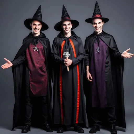 Prompt: A online store named jumia online the name should be visible where at at the two corners of the website should be two men standing one a witch and another a vampire both wearing suots and a friendly smile